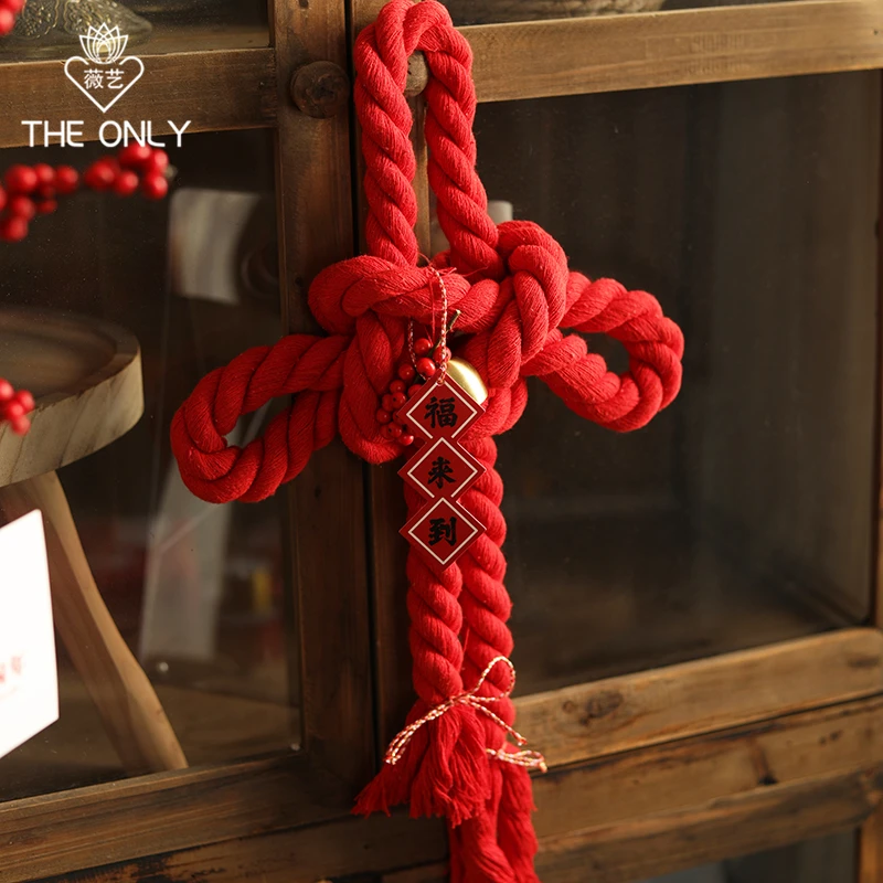 新年门挂万字结棉绳中国结挂饰2024新年龙年春节福字装饰挂件布置