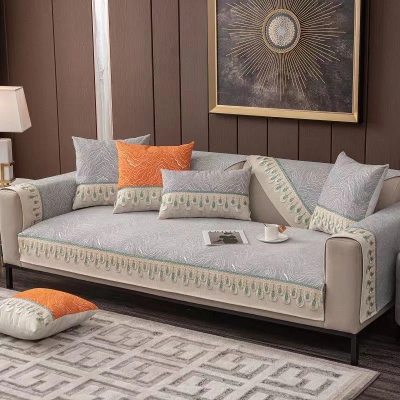 高端雪尼尔沙发垫四季通用坐垫时尚防滑轻奢沙发垫