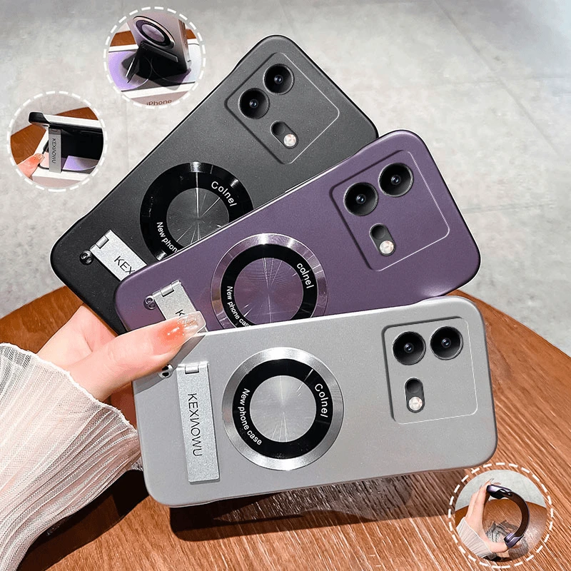 适用于vivoiqooneo8pro超薄无边框实用磁吸带支架高级感散热壳