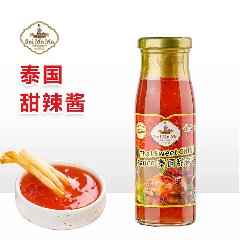 水妈妈泰式甜辣酱 0脂肪沙拉低脂炸鸡专用辣椒泰国进口家用瓶装