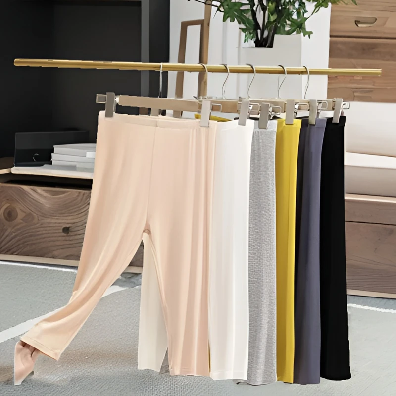 莫代尔打底裤女夏季七分薄款过膝盖纯色紧身弹力防走光外穿安全裤