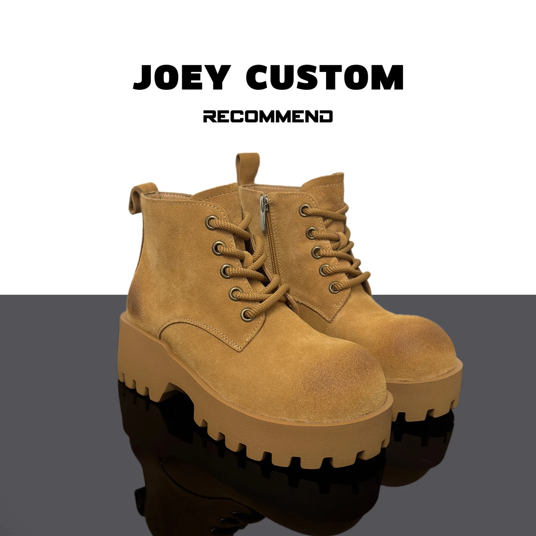 JOEY | 秋季新品原创高定设计款磨砂厚底马丁靴女短靴 0893