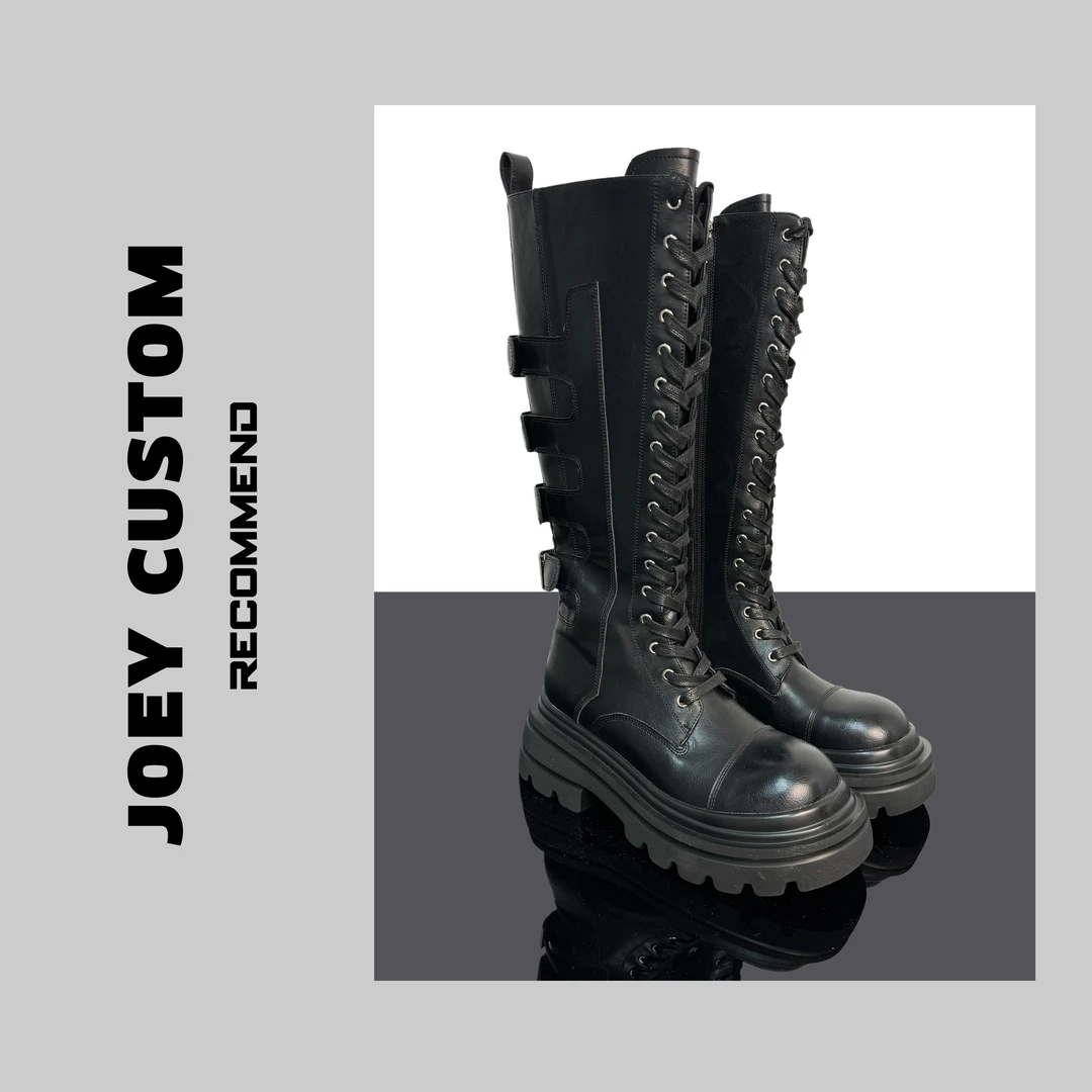 JOEY | 春季定制款酷飒机车风复古瘦瘦靴长筒靴潮靴 0866