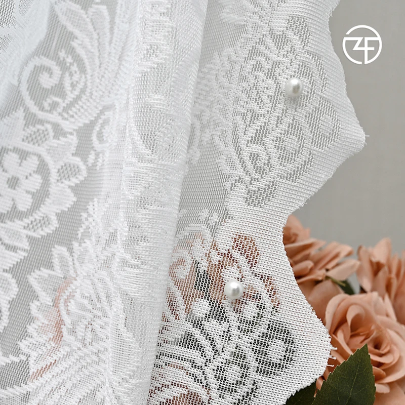 千寻 凤尾钉珠窗纱某书同款纱帘门帘高端窗帘透光氛围感唯美飘逸