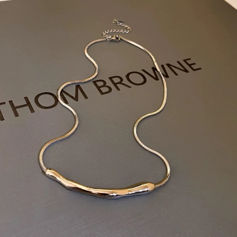 钛钢项链 欧美冷淡风钛钢项链不掉色轻奢小众蛇形锁骨链颈链情侣i