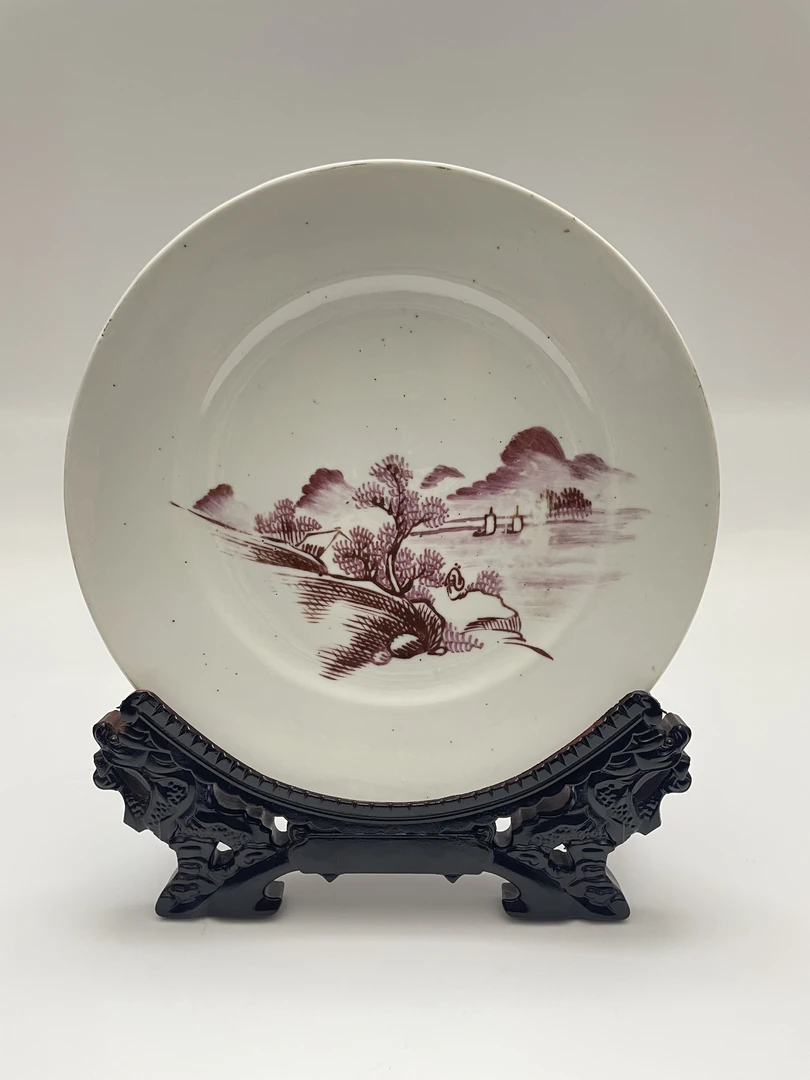 简约朱红花卉盘CP0008