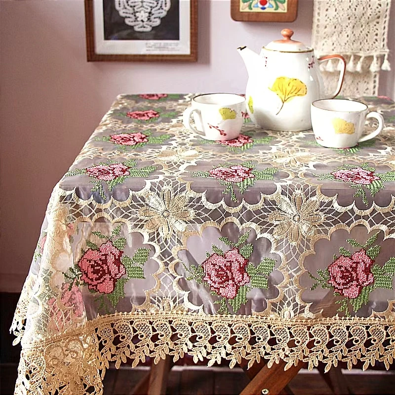 十字绣【180*180方形】水晶纱电视机台布 电视盖布 桌布茶几布