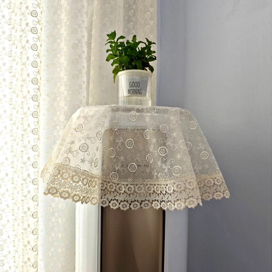 好事成双【85*85台布方形 桌布茶几布】家用空调 床头柜 双层水晶纱