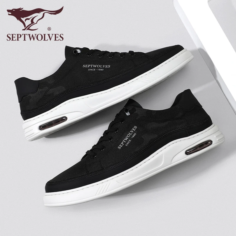 七匹狼男士板鞋帆布鞋秋季2025新款布鞋薄款透气套脚鞋子男休闲鞋