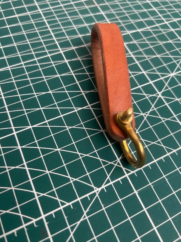 钥匙扣头层牛皮铜配件