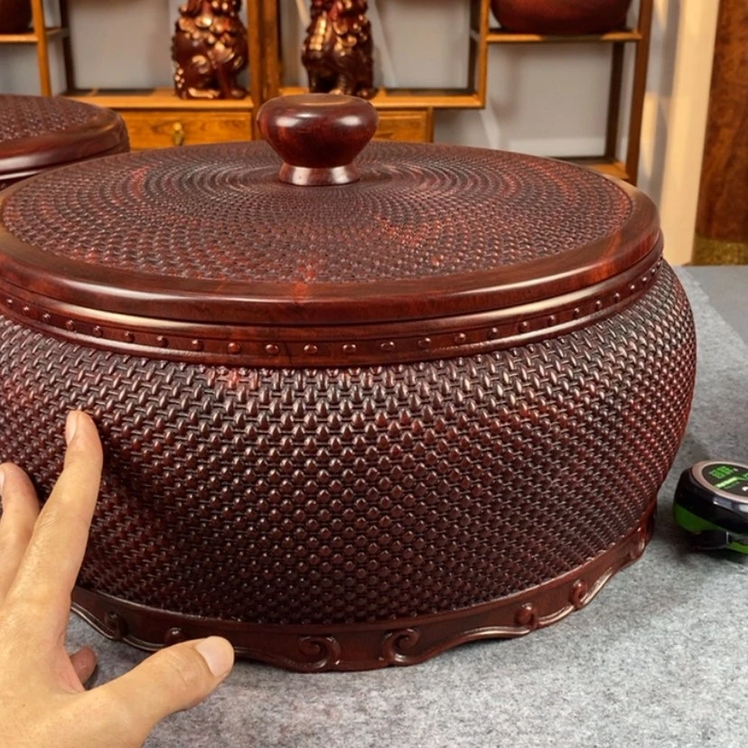 【闪购商品】檀木福**心茶叶罐储物罐