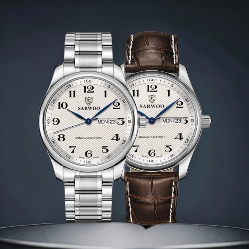 SARWOO/商沃男士防水钢带手表全自动机械腕表推荐复刻名匠男表