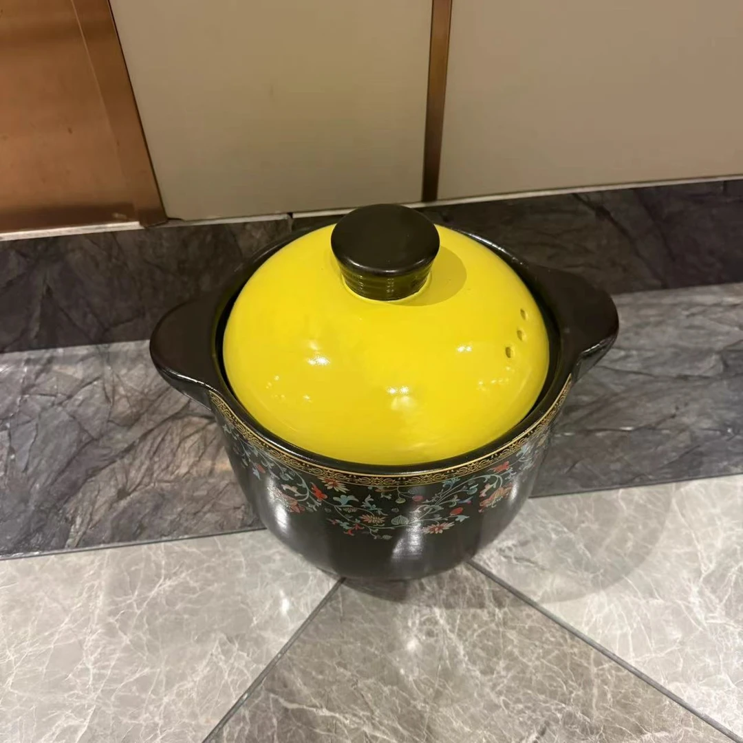 砂锅浅口家用耐高温老式平底商用煲汤明火宽口火锅汤锅