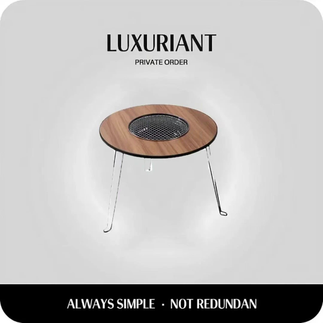 户外围炉煮茶的炉全套可折叠火盆取暖木炭烧烤炉过年聚会小圆桌