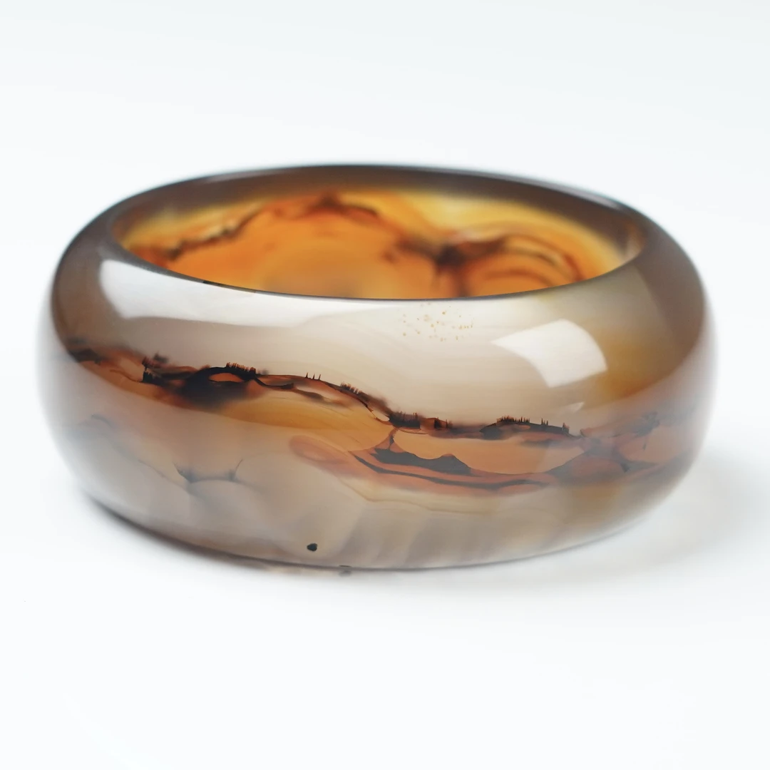 天然意境刺景玛瑙手镯/圈口57/编号224