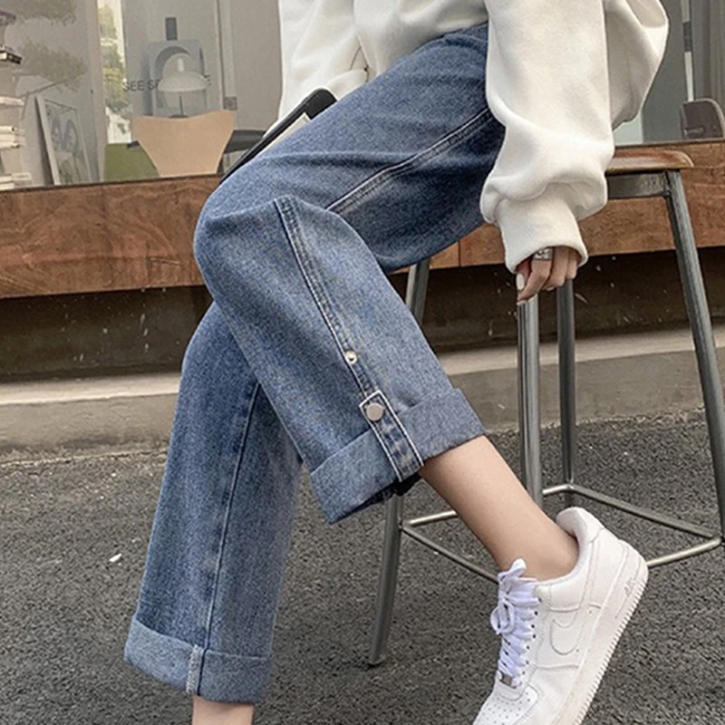 孕妇牛仔裤薄款宽松高弹力春秋款百搭托腹裤烟管直筒孕妇裤子春夏