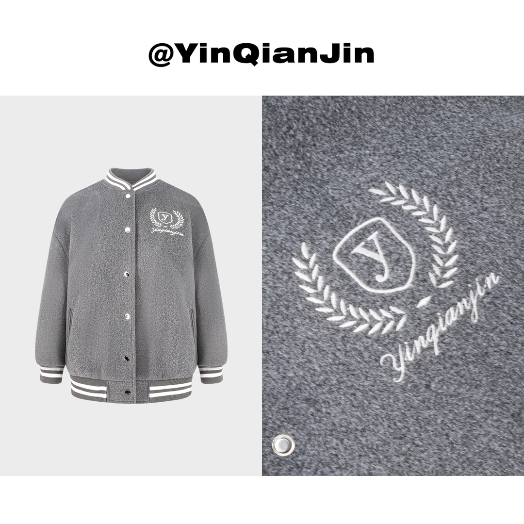 尹千金尹千金小瑶子自制   【伦敦高校】灰色棒球服外套W2023008