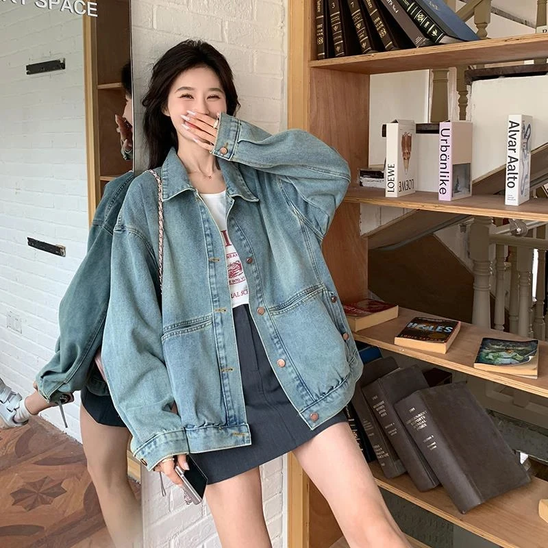 韩版宽松休闲牛仔外套女2025春季新款设计感洋气减龄夹克短上衣