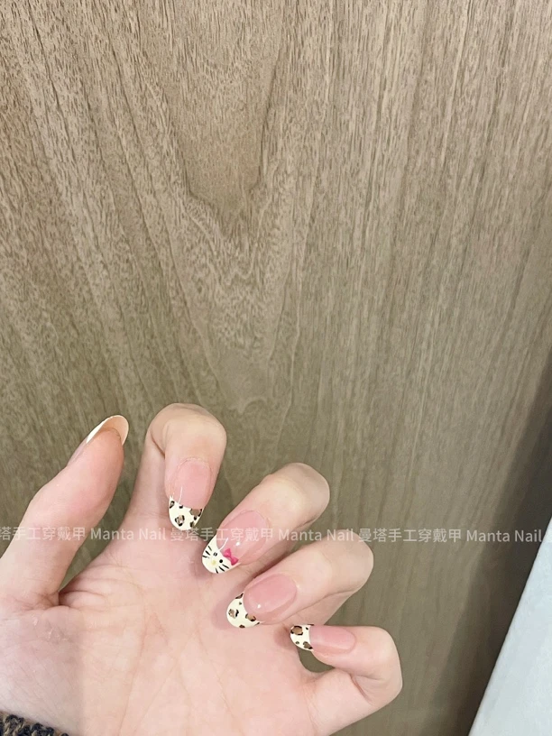 岩烧kt｜纯手工卡通小kt穿戴甲蝴蝶结豹纹