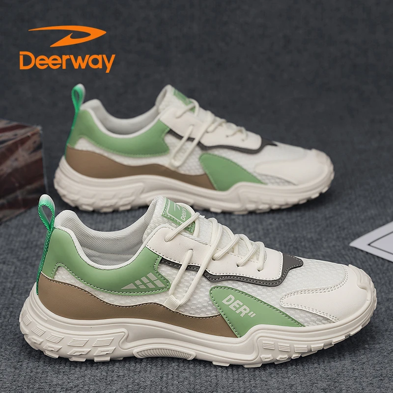 德尔惠男鞋秋季薄款新款百搭休闲运动鞋男士耐磨潮鞋防臭透气网面