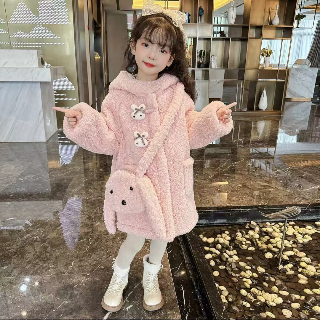 【设计师款】2024女童冬款加绒加厚女宝宝可爱保暖外套百搭