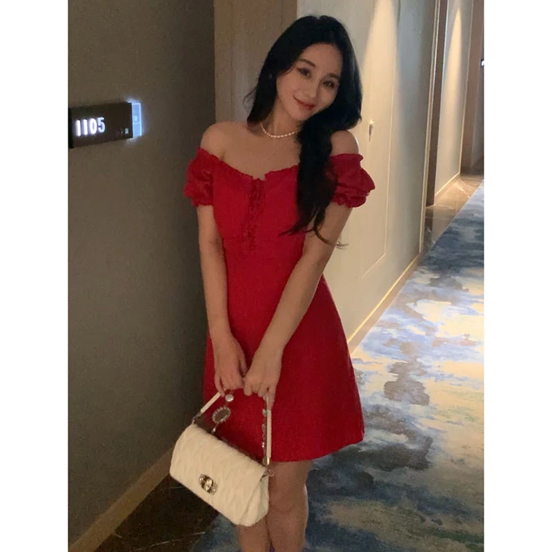 XINYI【人间jennie】法式氛围感抽绳连衣裙收腰显瘦裙子XQ348128