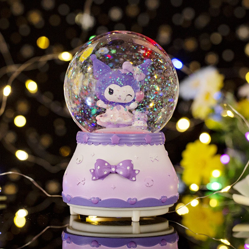 可爱卡通可米罗飘雪水晶球音乐盒八音盒女孩生日礼物桌面装饰摆件