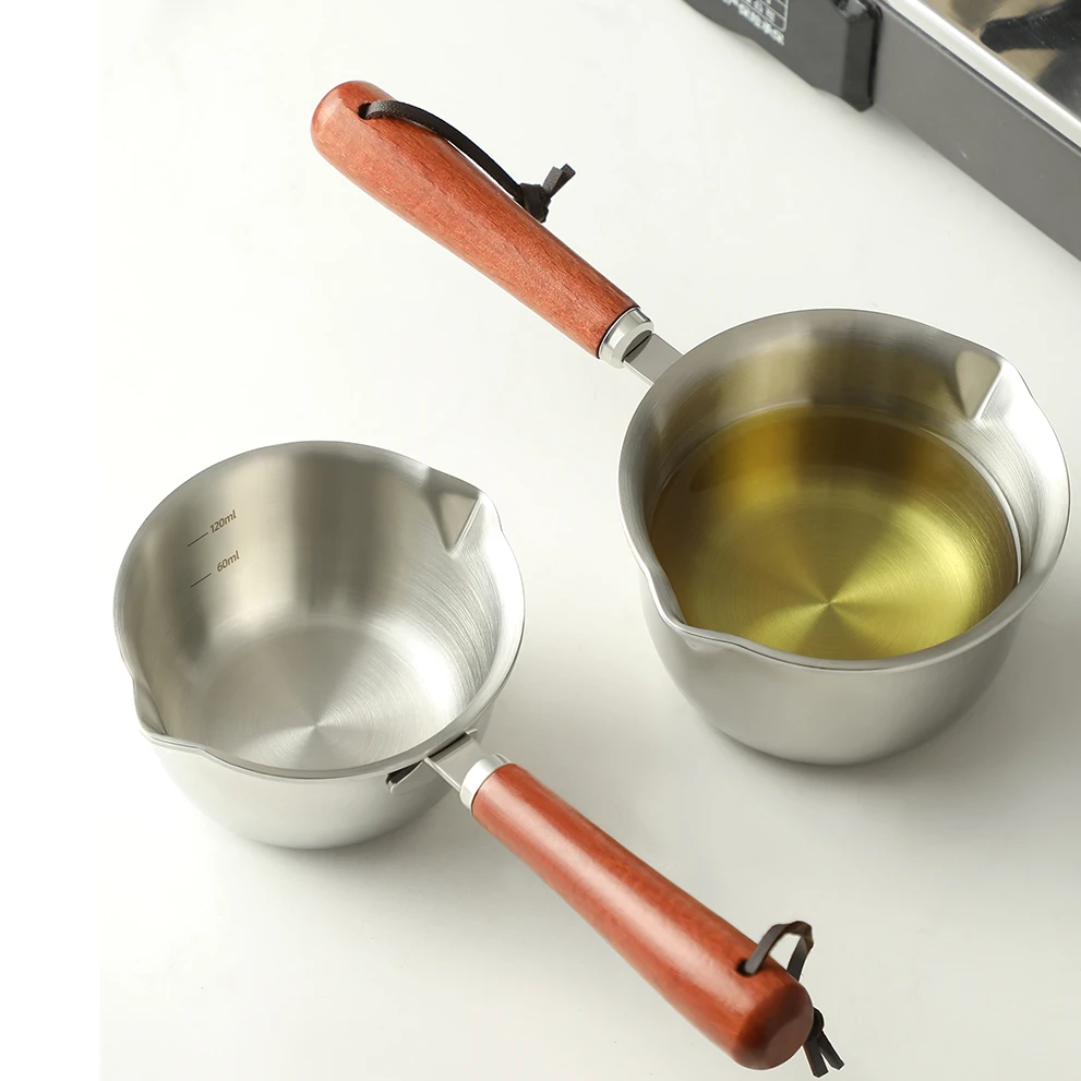 出德国不锈钢泼油小锅家用网红热油专用迷你淋油锅方便热油适用