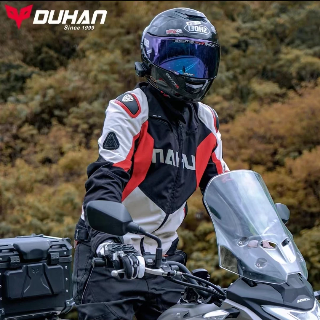 DUHAN杜汉摩托车骑行服男四季机车服保暖赛车服骑行夹克防风