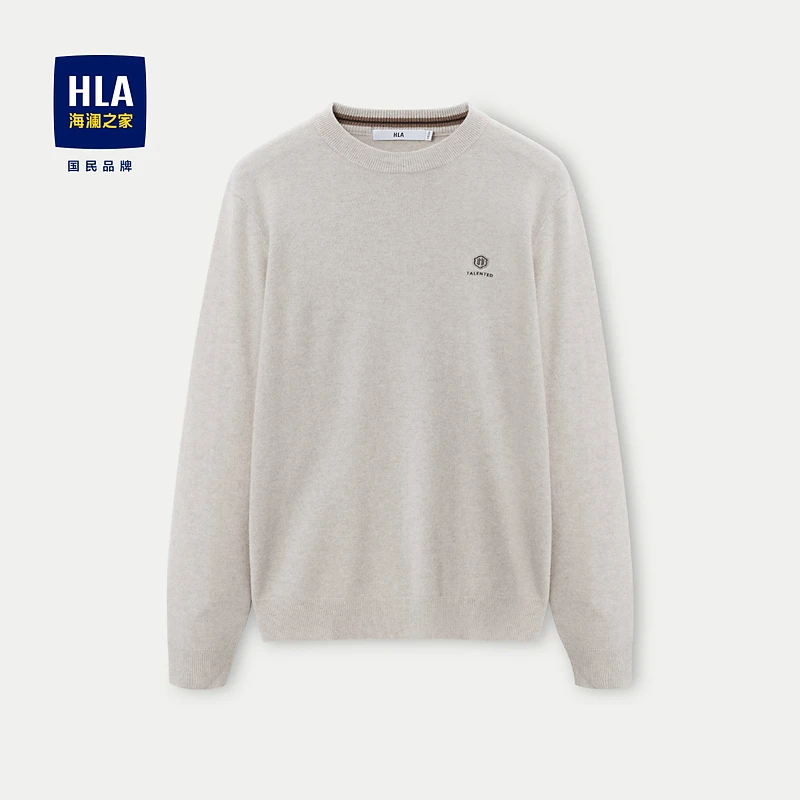 【纯羊毛】HLA海澜之家23冬新套头修身保暖长袖毛衫HNZAD4Y154A