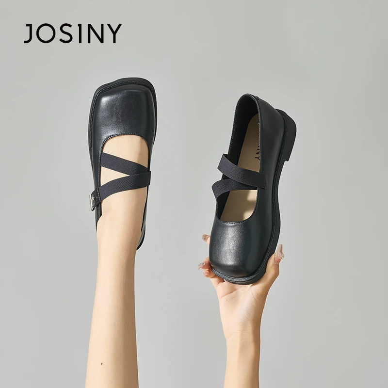 卓诗尼玛丽珍女鞋2025年春季新款软底单鞋平底小皮鞋百搭芭蕾舞鞋