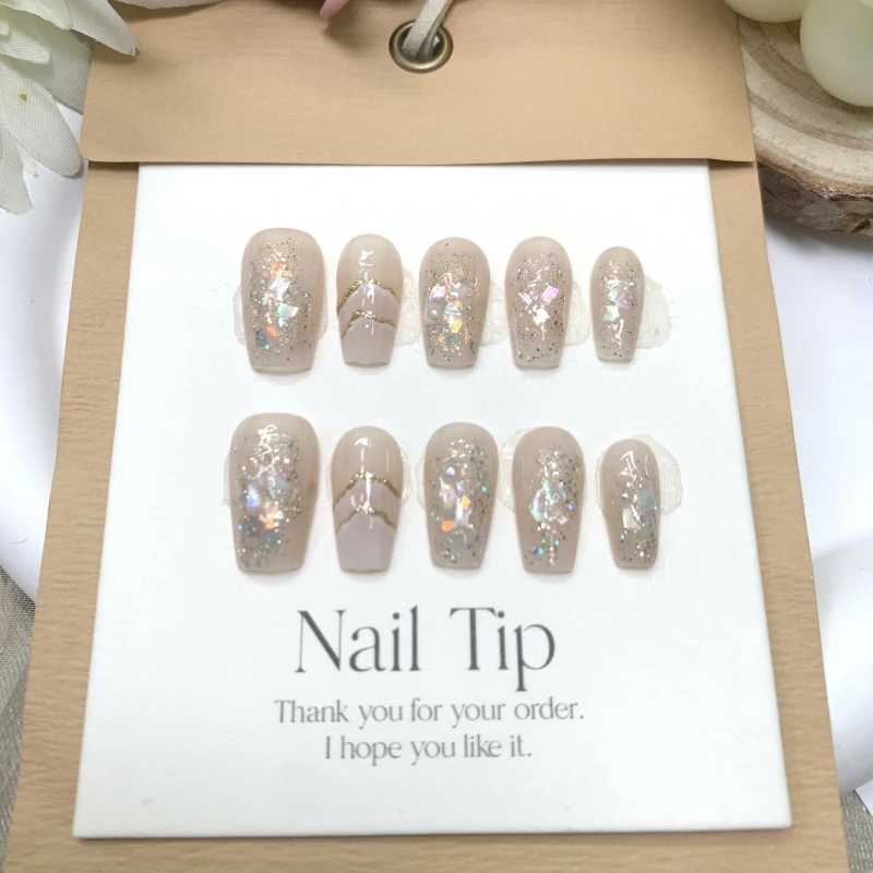 《星河》纯手工定制穿戴甲可拆卸美甲贴显白山丘冰透纯高级款穿戴甲