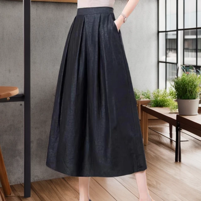 100%桑蚕丝香云纱老料龟纹半身裙赫本风伞裙大摆裙气质显瘦中长款