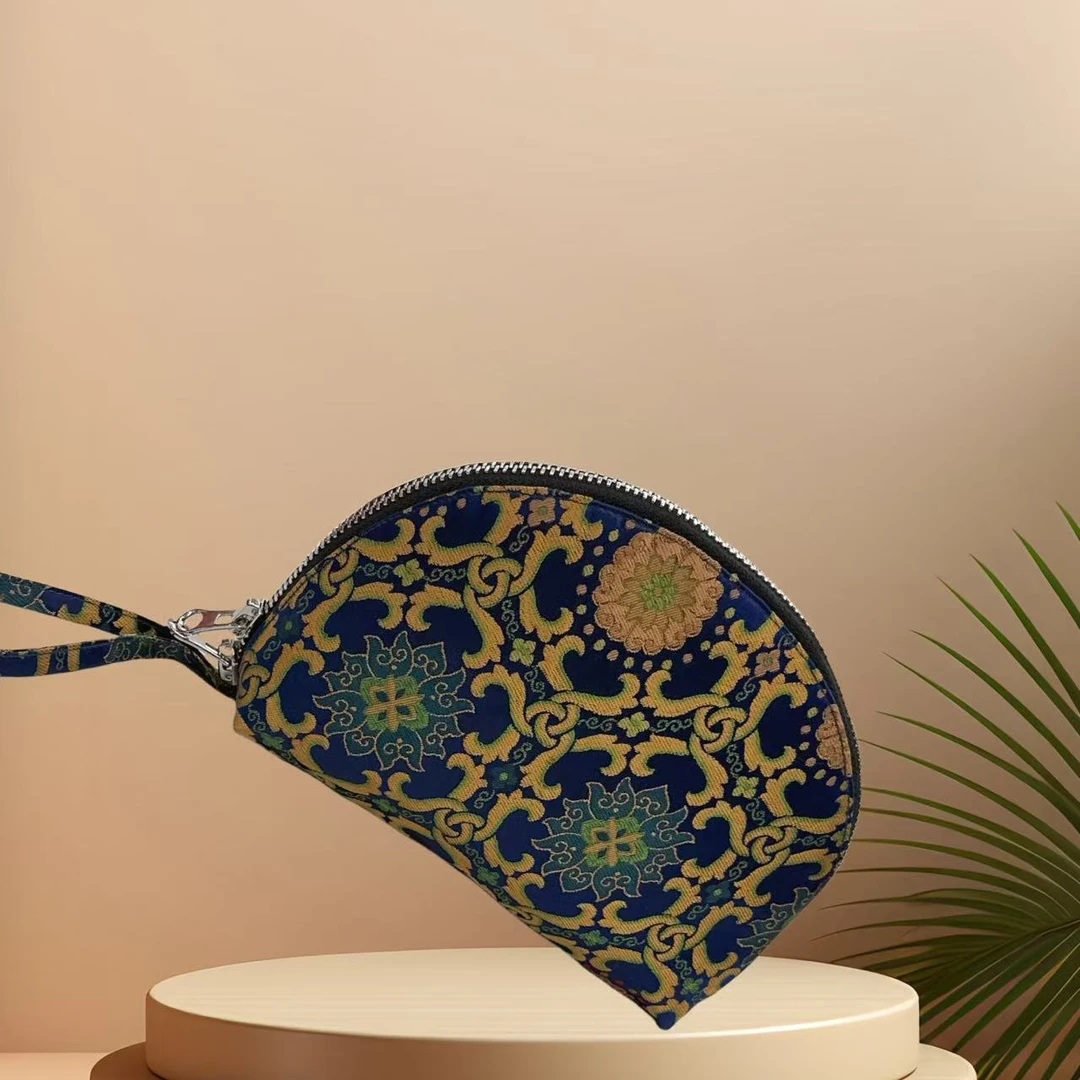 百分百桑蚕丝香云纱真丝手机包复古便携经典古风贝壳包手拿包