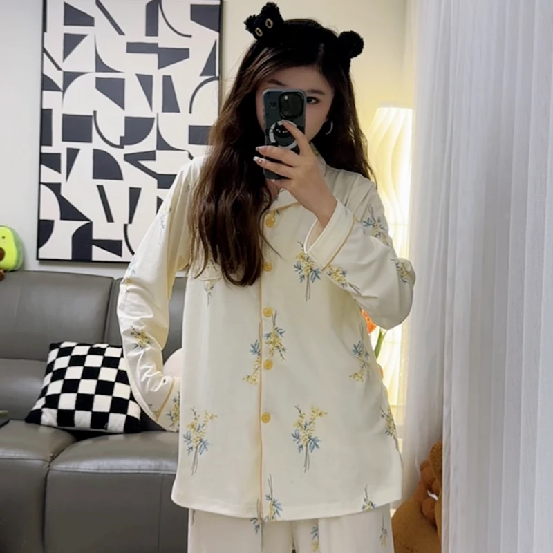 【春秋款-带胸垫】A类月子服产后产妇孕妇哺乳衣睡衣家居服喂奶