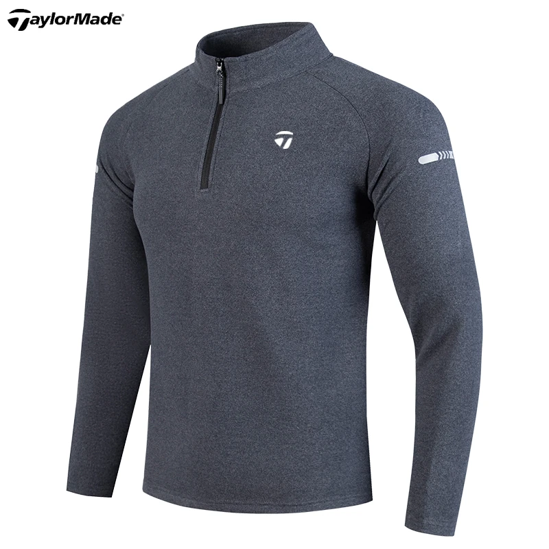 Taylormade泰勒梅冬季男士半拉链长袖加厚保暖透气高尔夫运动上衣
