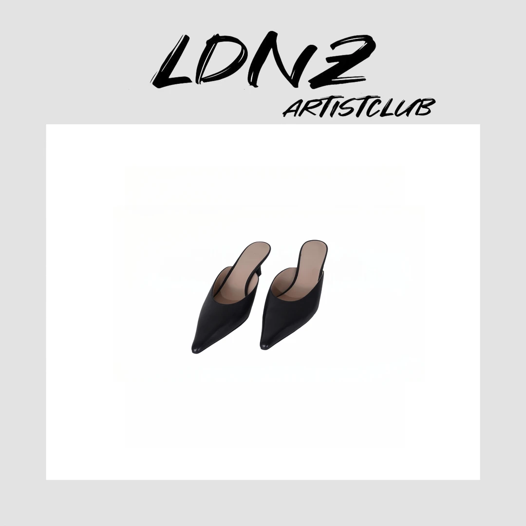 【LDNZ】设计师款 简约复古细跟包头半拖 B2461MM