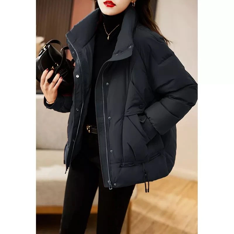 波司澄新款红色羽绒服女短款20233新款时尚宽松显瘦加厚保暖设