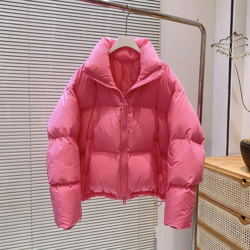 波司澄新款2023羽绒服多巴胺韩版亮色短款服女年新款加厚小个子