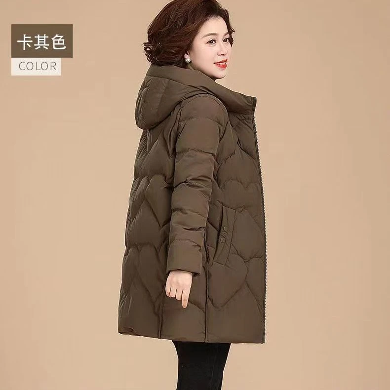 波司澄妈妈羽绒服中长款大码2023新款老年人羽绒服中老年女冬装