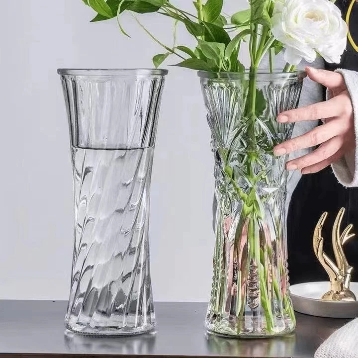 【买一送一】30水晶花瓶水养富贵竹花好月圆客厅插花摆件家用装饰