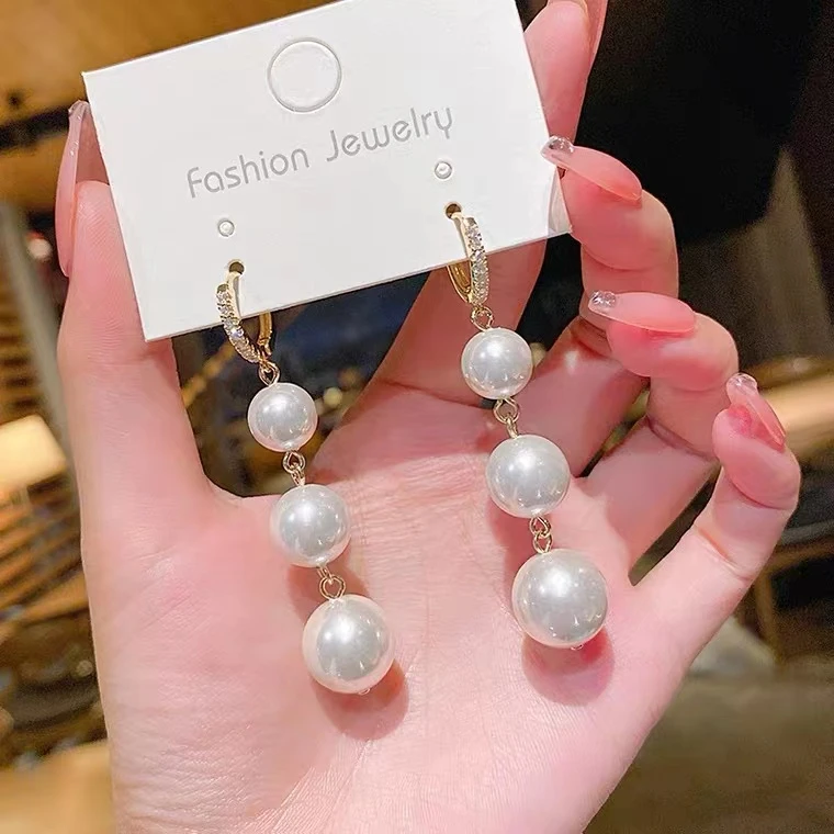 舒啸 铜合金仿珍珠耳饰 法式气质韩版耳扣时尚百搭显瘦耳饰12号