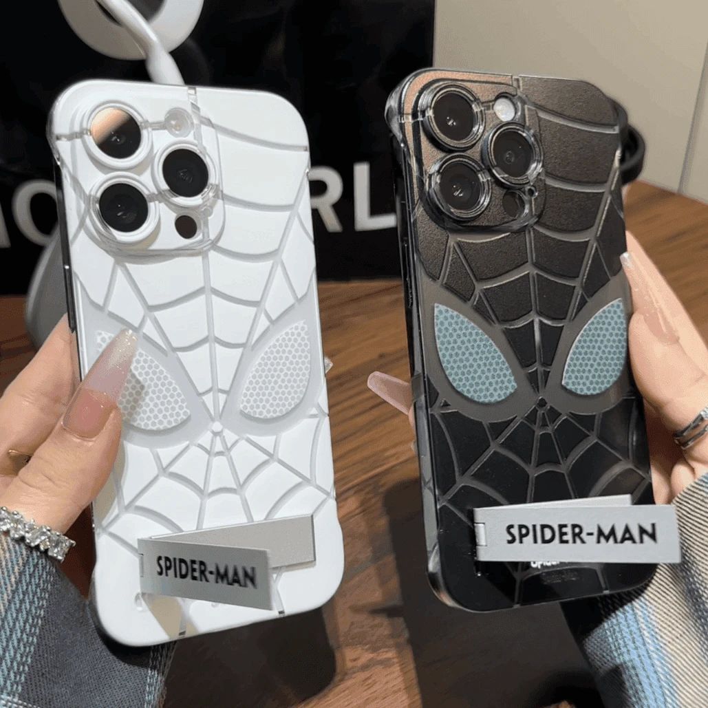 蜘蛛侠支架适用iphone15/14promax无边框13手机壳简约