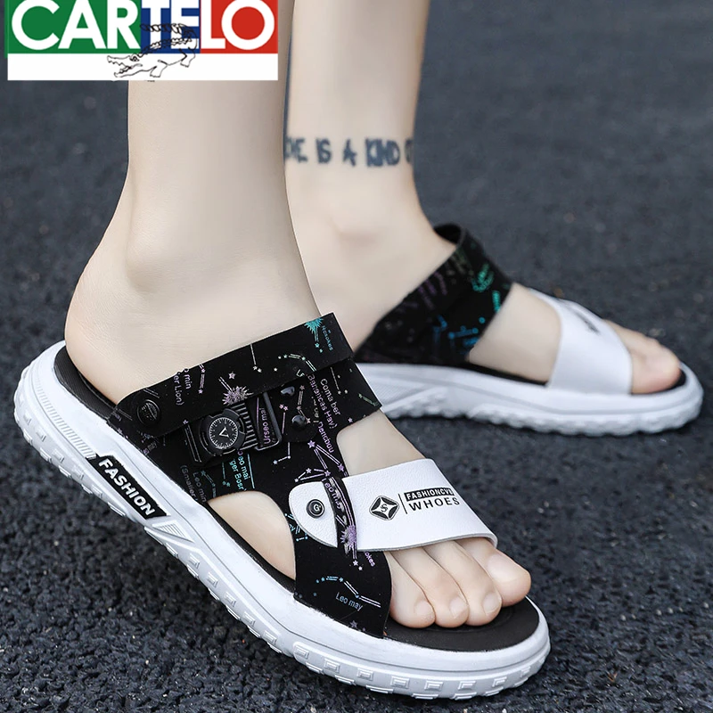 卡帝乐鳄鱼凉鞋男夏季新款男士凉拖鞋外穿两用户外休闲软底沙滩鞋