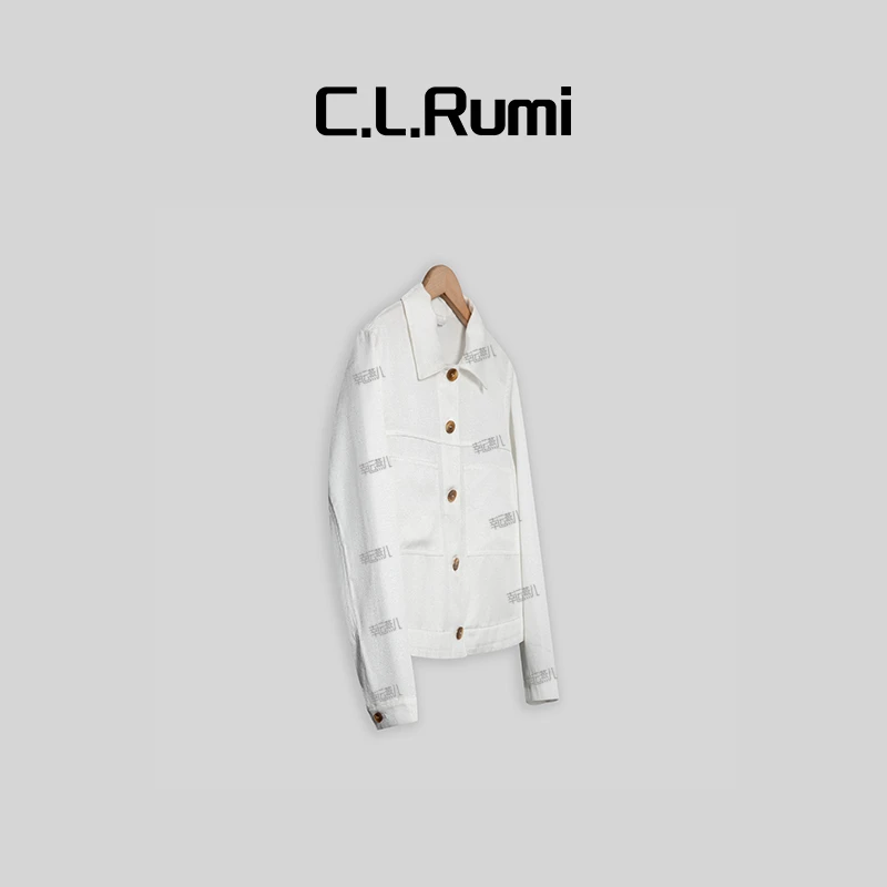 【燕子福利】“白月光”白色时尚薄款翻领夏季长袖外套上上衣5055wt