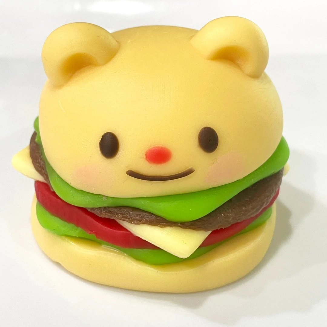 手工解压捏捏黄油小熊汉堡-食品级硅胶（默认微瑕）