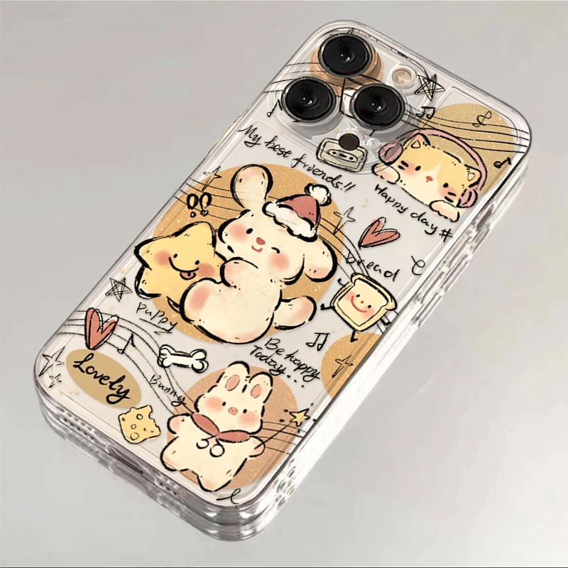 圣诞音乐小狗苹果14手机壳iPhone15pro透明13/12软11/8plus7xsmax