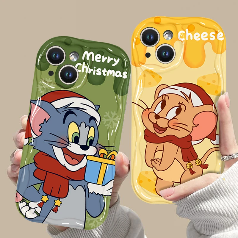 圣诞汤姆杰瑞适用iphone15promax苹果手机壳14全包13创意个性卡通