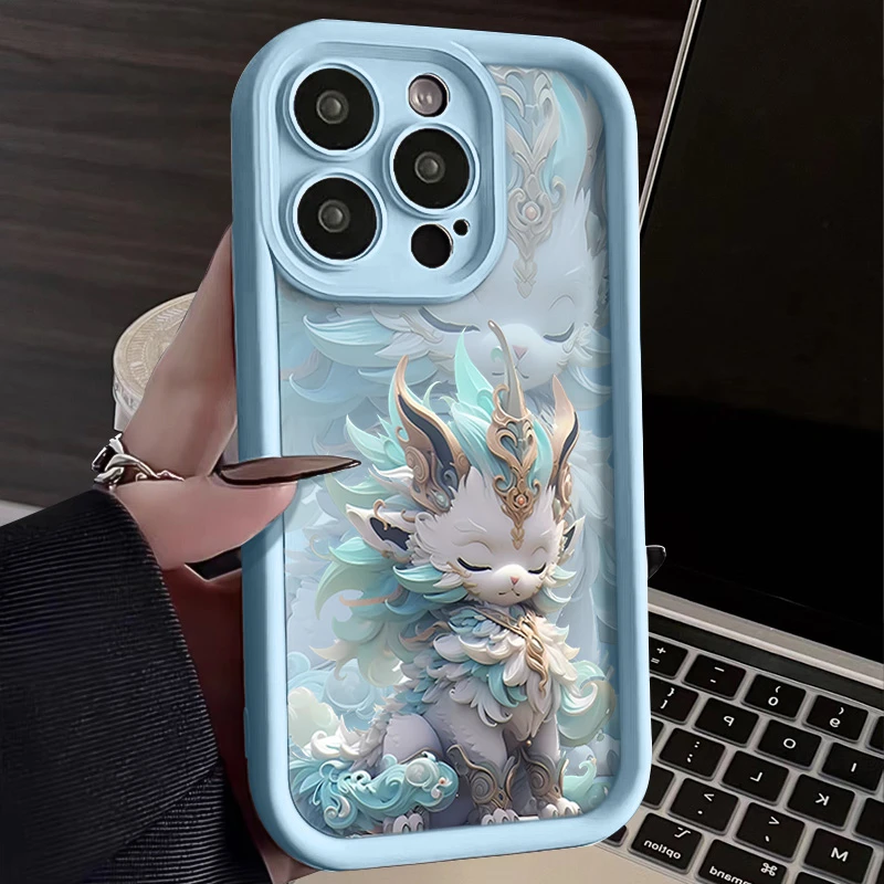 龙年吉祥苹果15promax手机壳iPhone14 13 12可爱11创意ins/xsxr软