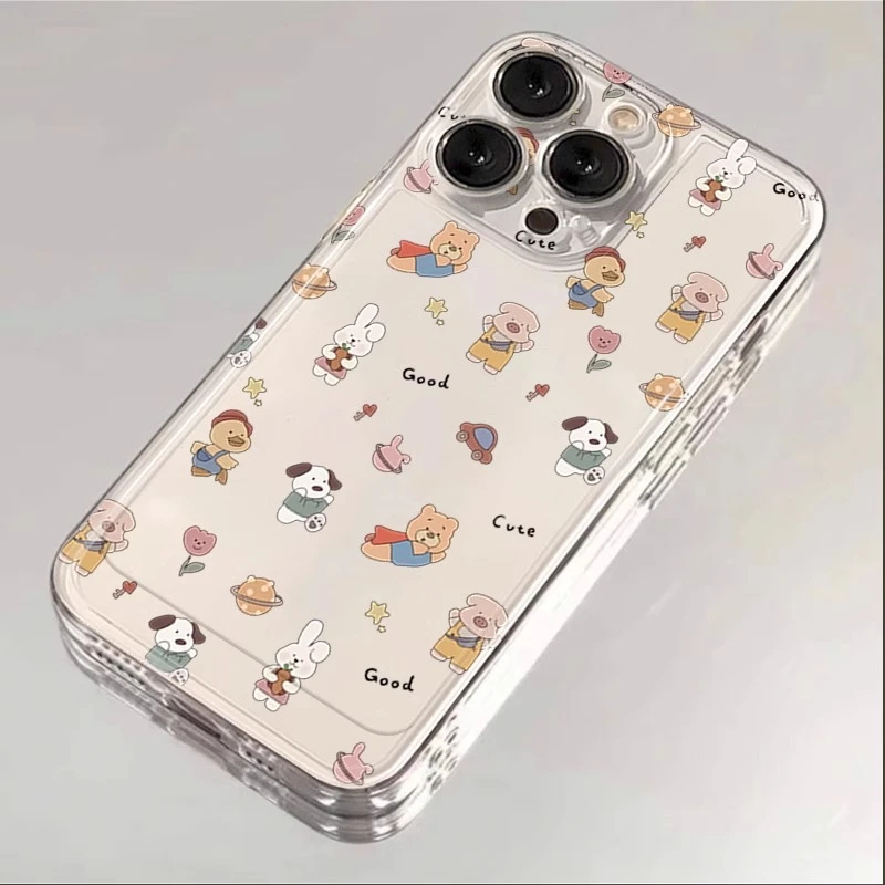 可爱动物合集苹果14手机壳iPhone15pro透明13/12软11/8plus7xsmax